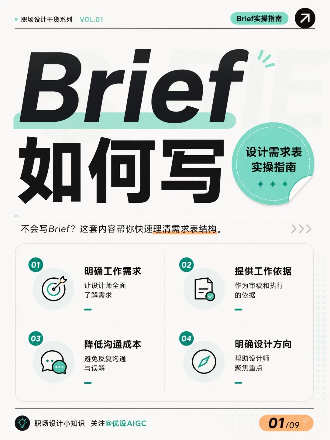 不会写Brief也别慌！1套模板教你写好设计需求表