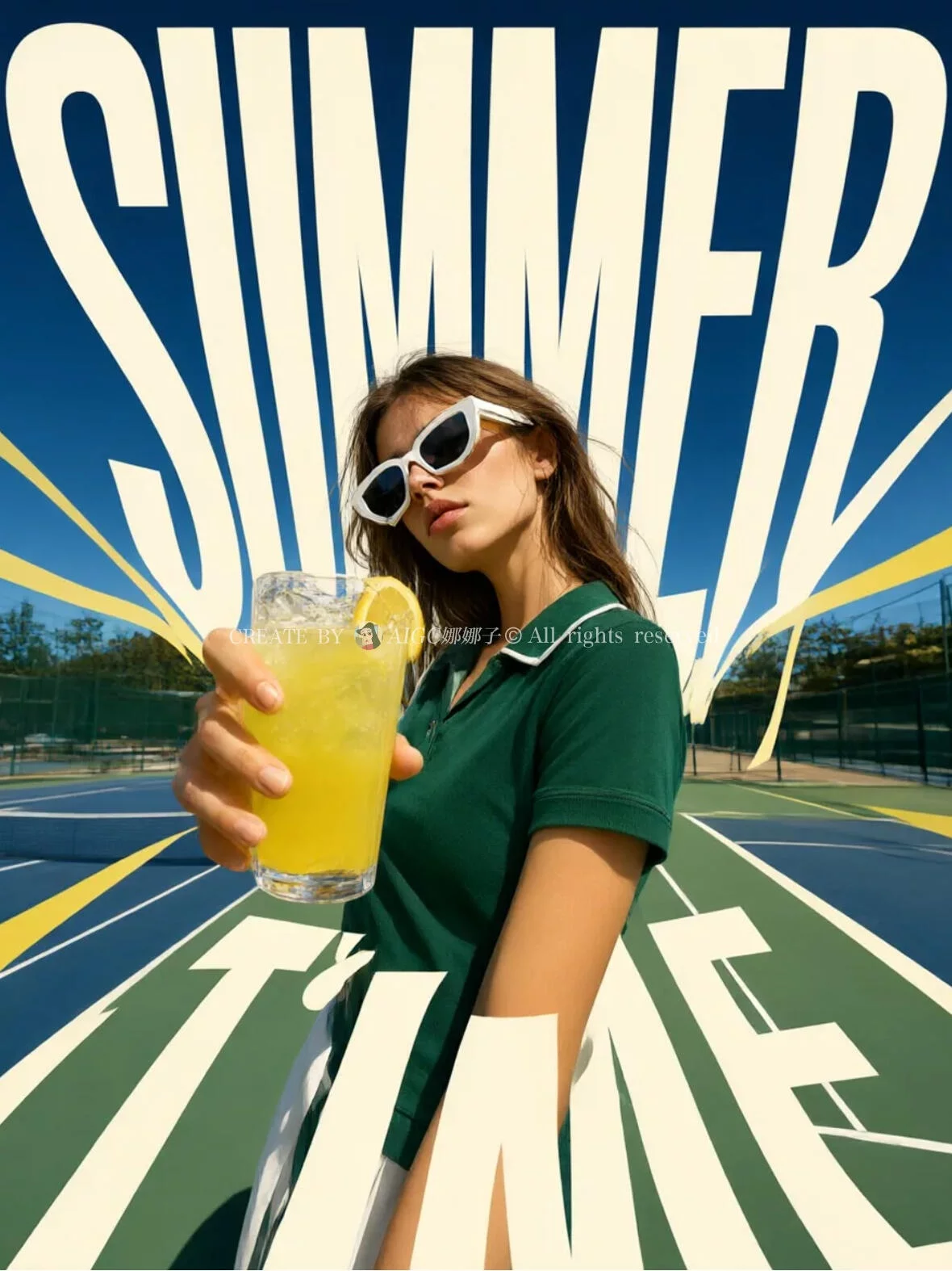 超有夏日感!10组SUMMER TIME充气气球字海报AI提示词
