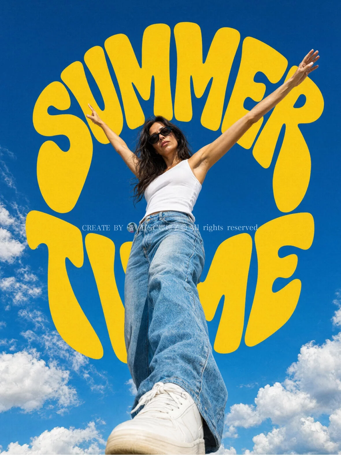 超有夏日感!10组SUMMER TIME充气气球字海报AI提示词