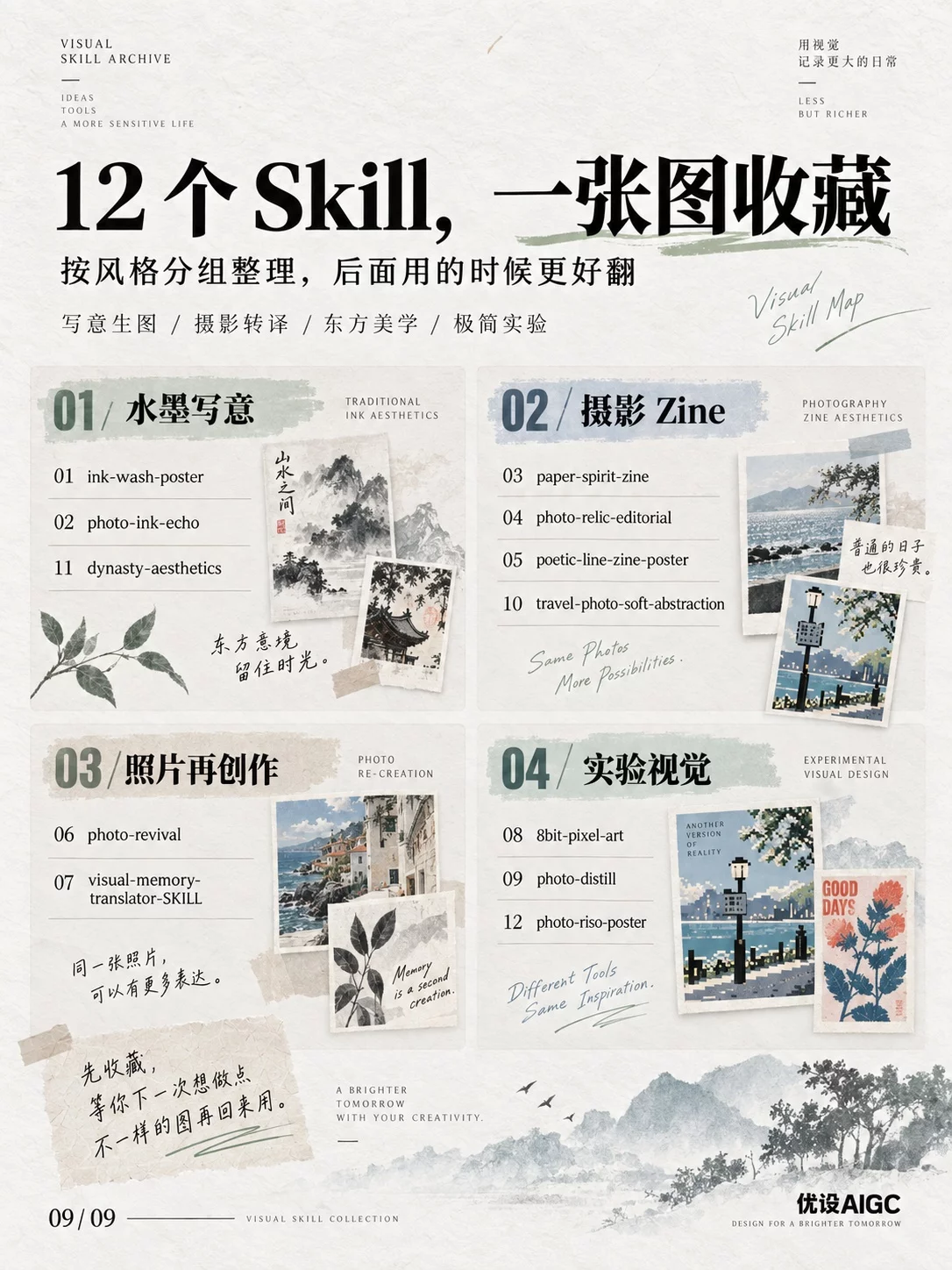普通照片也能出彩!12个高审美Skill解锁8种视觉玩法