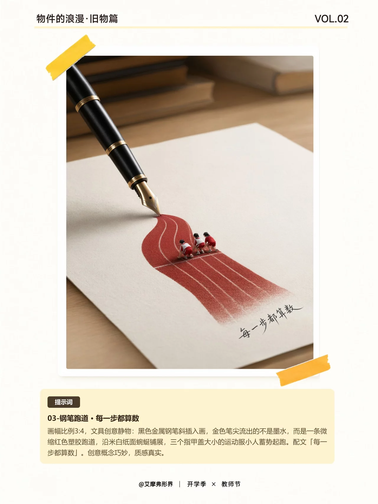 文具开窍了！9张AI超现实海报把钢笔橡皮画成诗