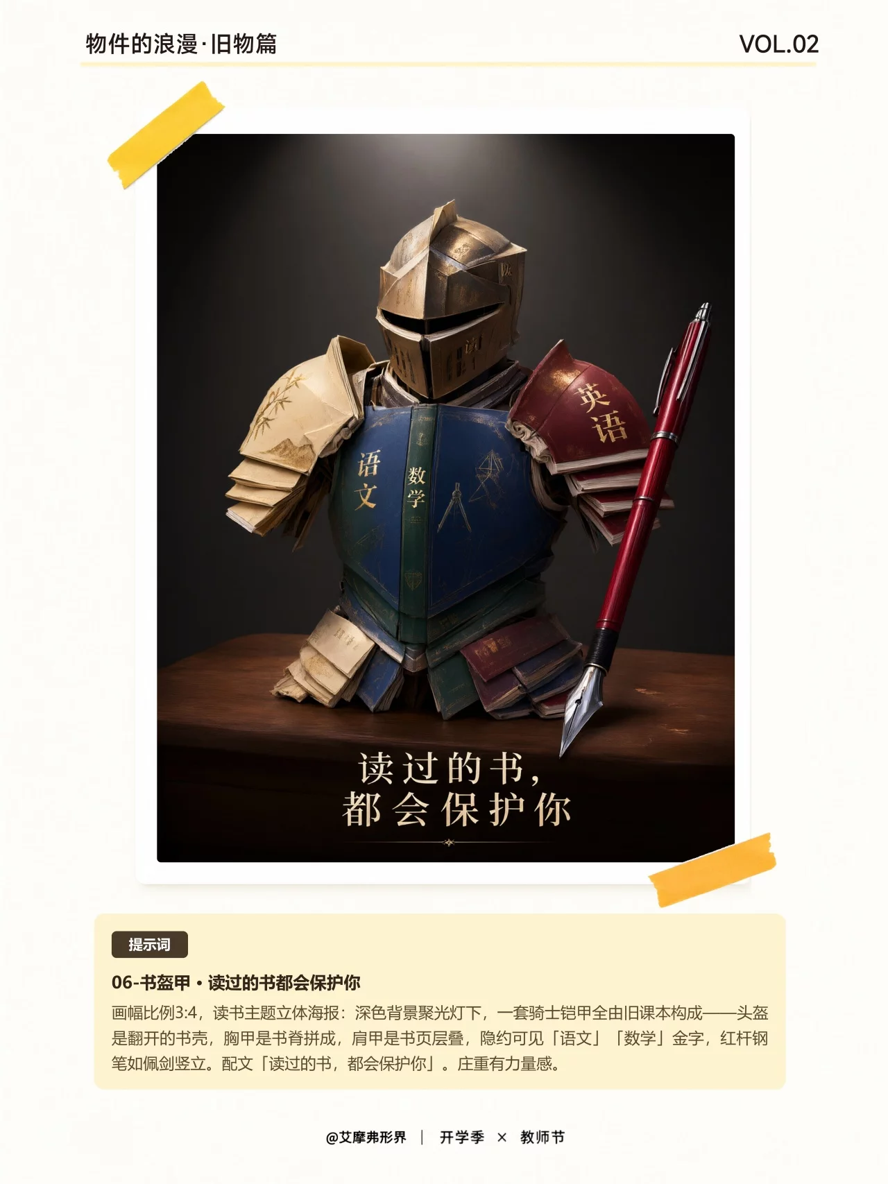 文具开窍了！9张AI超现实海报把钢笔橡皮画成诗