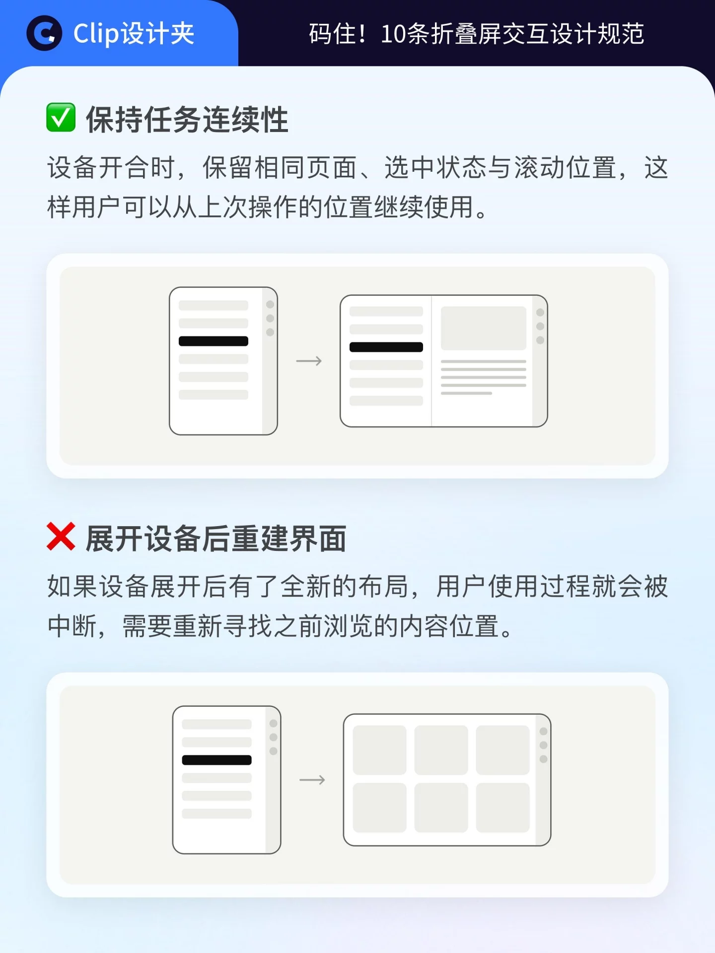 10条折叠屏交互设计规范!设计师做UI适配少踩这些坑