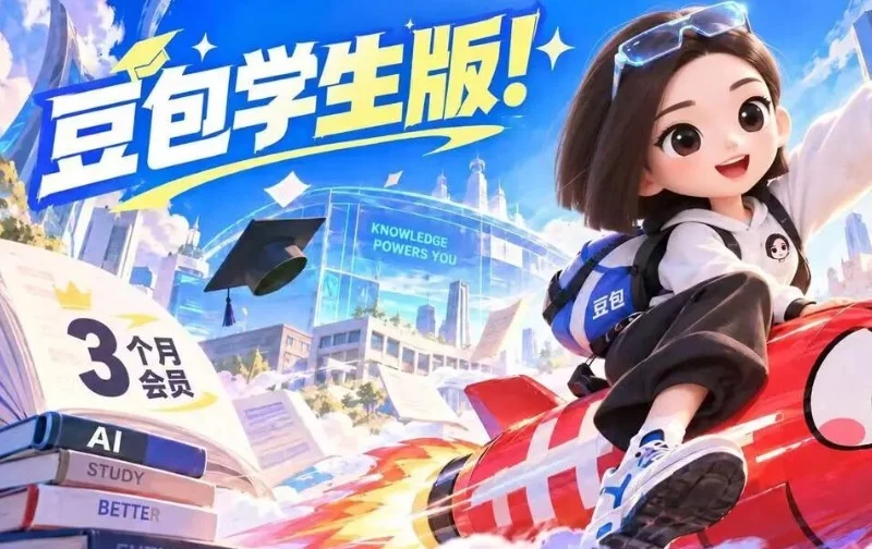 豆包开学季推出学生专属福利，在校大学生认证即享3个月免费订阅