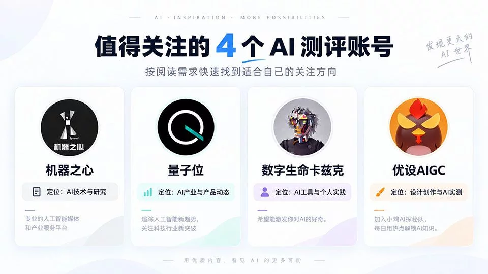 国内有哪些值得关注的AI测评账号?可以先看看这几个