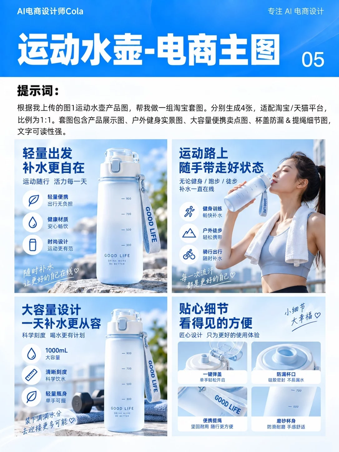 电商设计提效了！8组案例教你用AI批量做全套主图