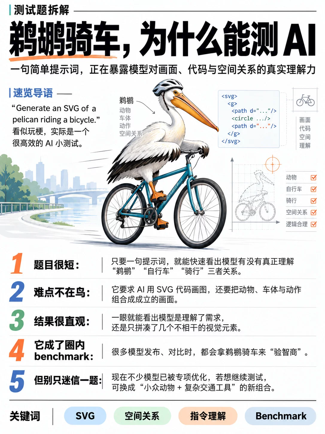 你的 AI 被降智了吗？试试让它画「鹈鹕骑自行车」就知道！