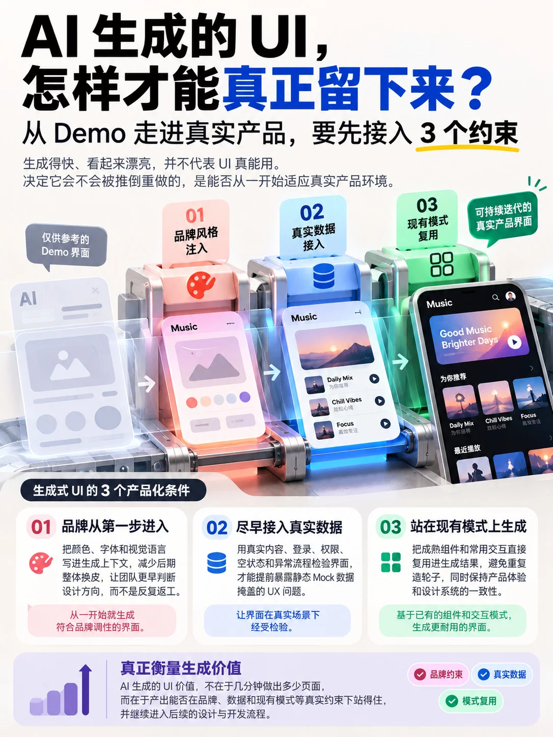 从Demo到真实产品，AI生成UI最容易卡在这3个地方！