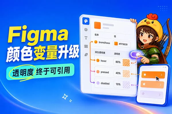 原来Figma变量能带透明度，整套组件交互色一秒搞定