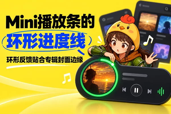 底栏总嫌挤？看波点音乐如何用环形进度条省出大空间