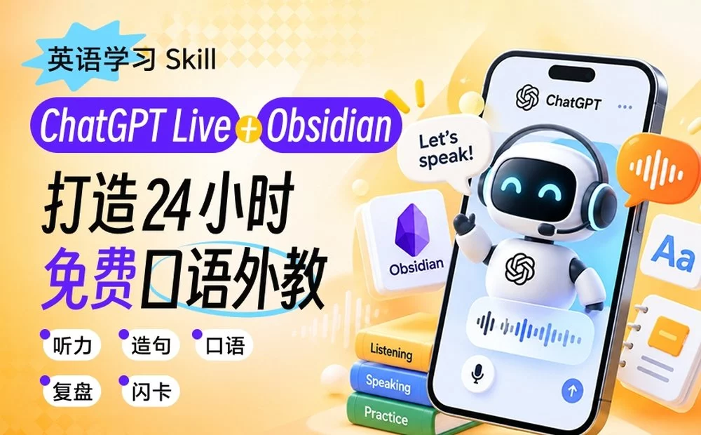 保姆级教程!教你用ChatGPT Live和Obsidian打造免费口语外教!
