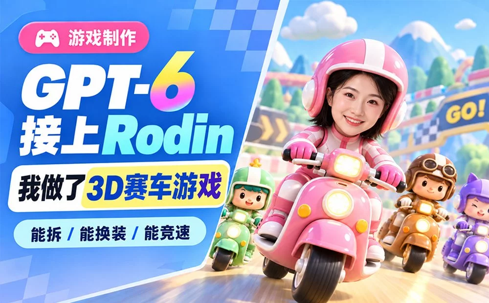 给GPT-6接上Rodin,我做了能拆/能换装/能竞速的3D游戏!