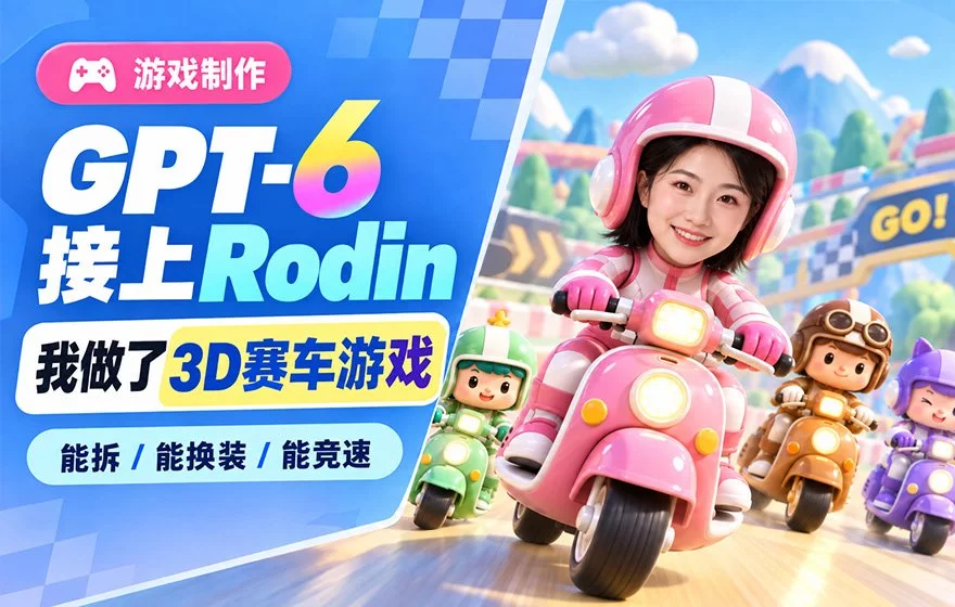 给GPT-6接上Rodin，我做了能拆/能换装/能竞速的3D游戏！