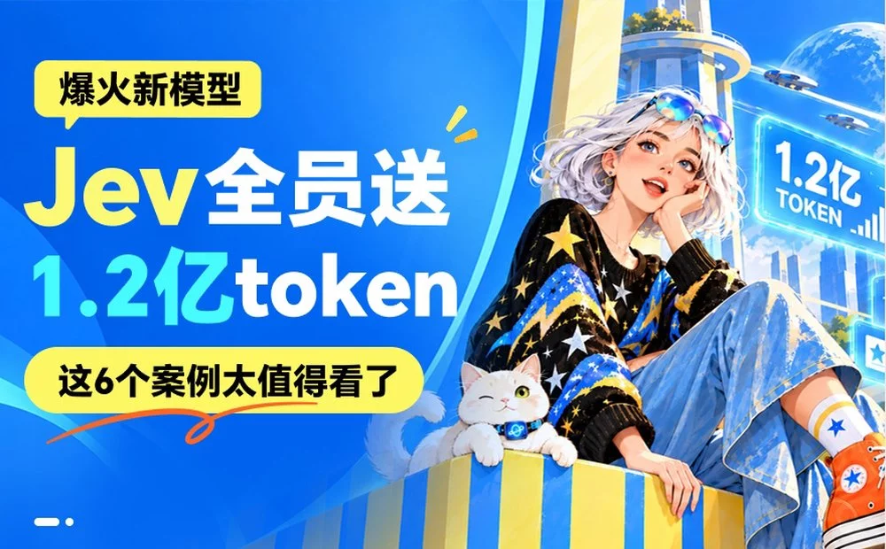 爆火新模型Jev送1.2亿token!这6个案例太值得看了