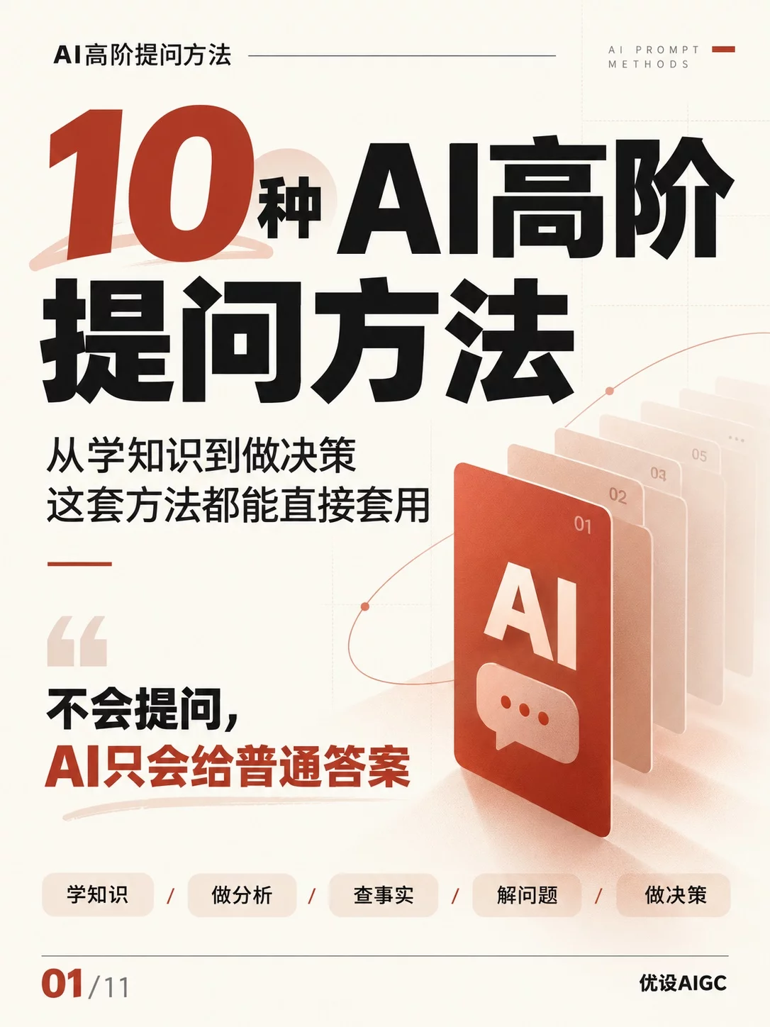 10种AI高阶提问详细提示词！从学知识到做决策都能用