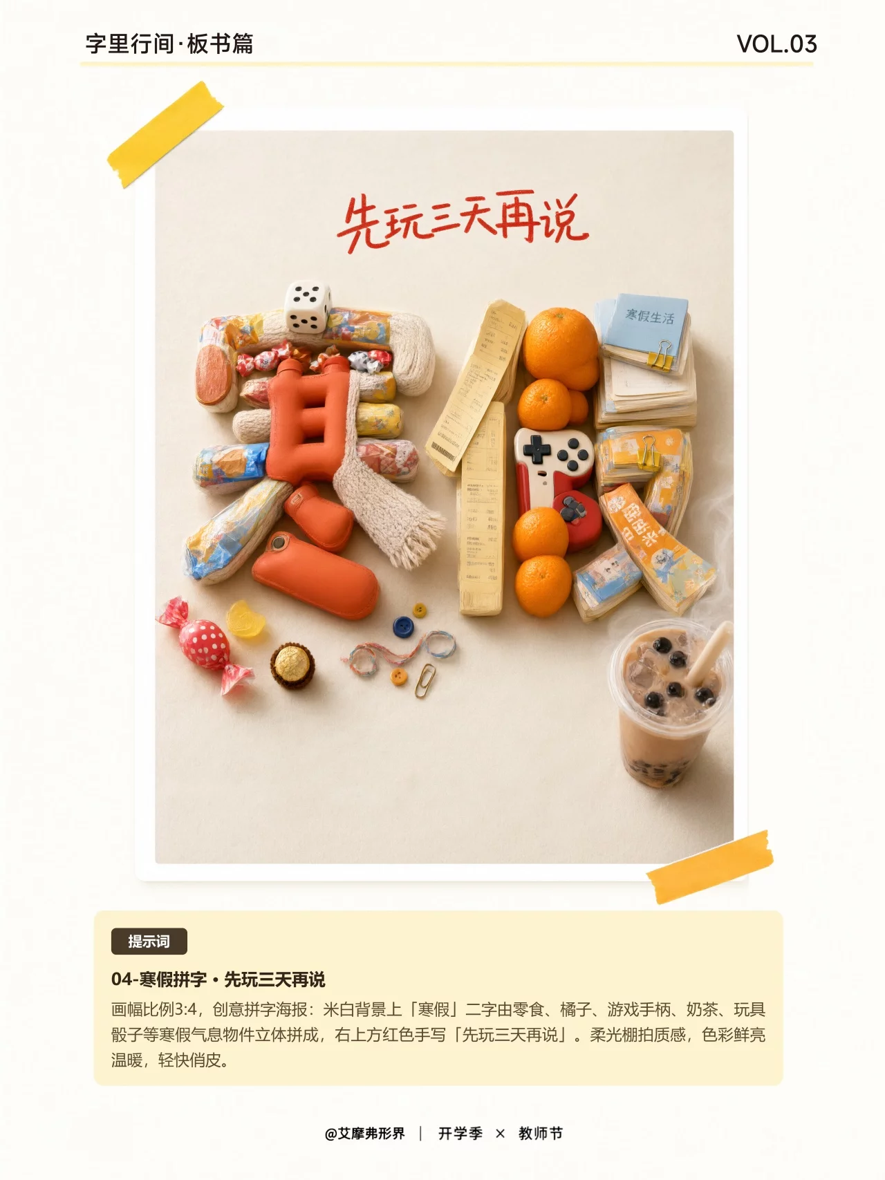 俯拍拼字海报天花板!9组AI物件拼字海报每个字都有回忆