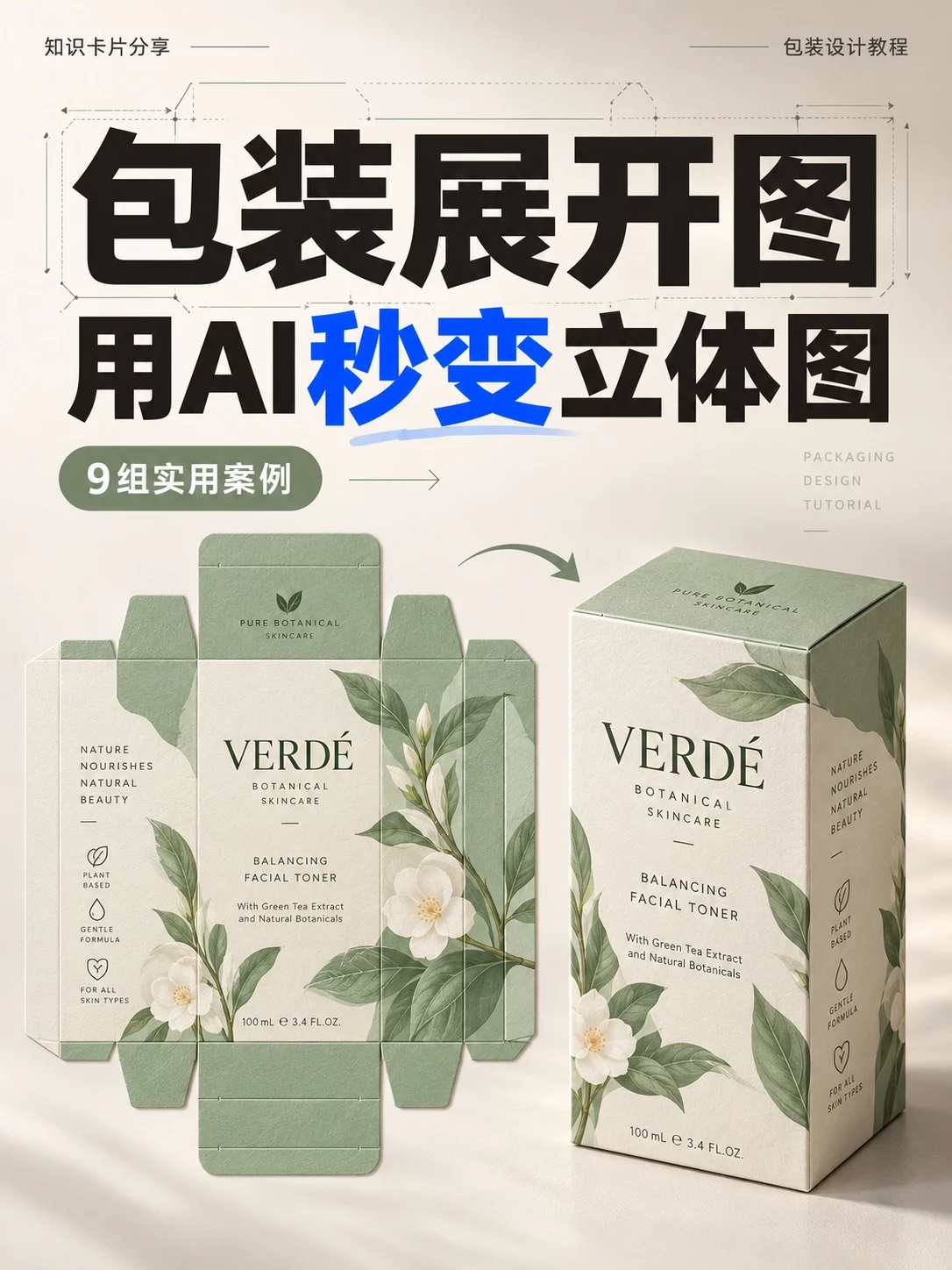 太省事了！9组AI包装展开图秒变高级3D效果图